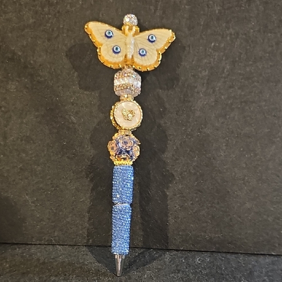 Accessories - Gilded Blue Butterfly Pen